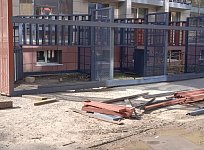 Лестница маршевая П2, высотой 13.5м для хостела